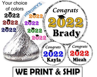 108 CLASS OF 2020 YELLOW GRADUATION Party Favors Stickers Labels Hershey Kiss 