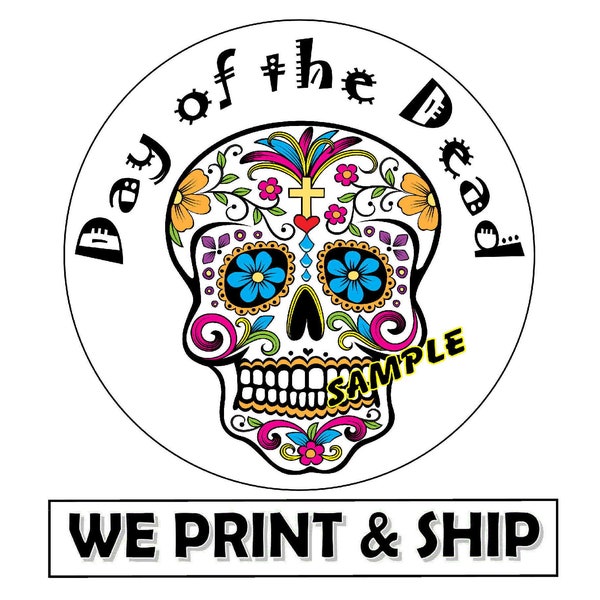 DAY of the DEAD STICKERS Labels Party Favors celebration