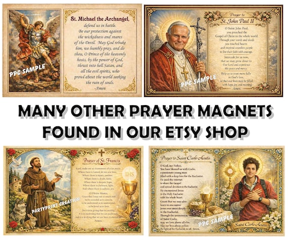 St. Michael the Archangel PRAYER MAGNET Catholic Gift 5.25 X 3.5