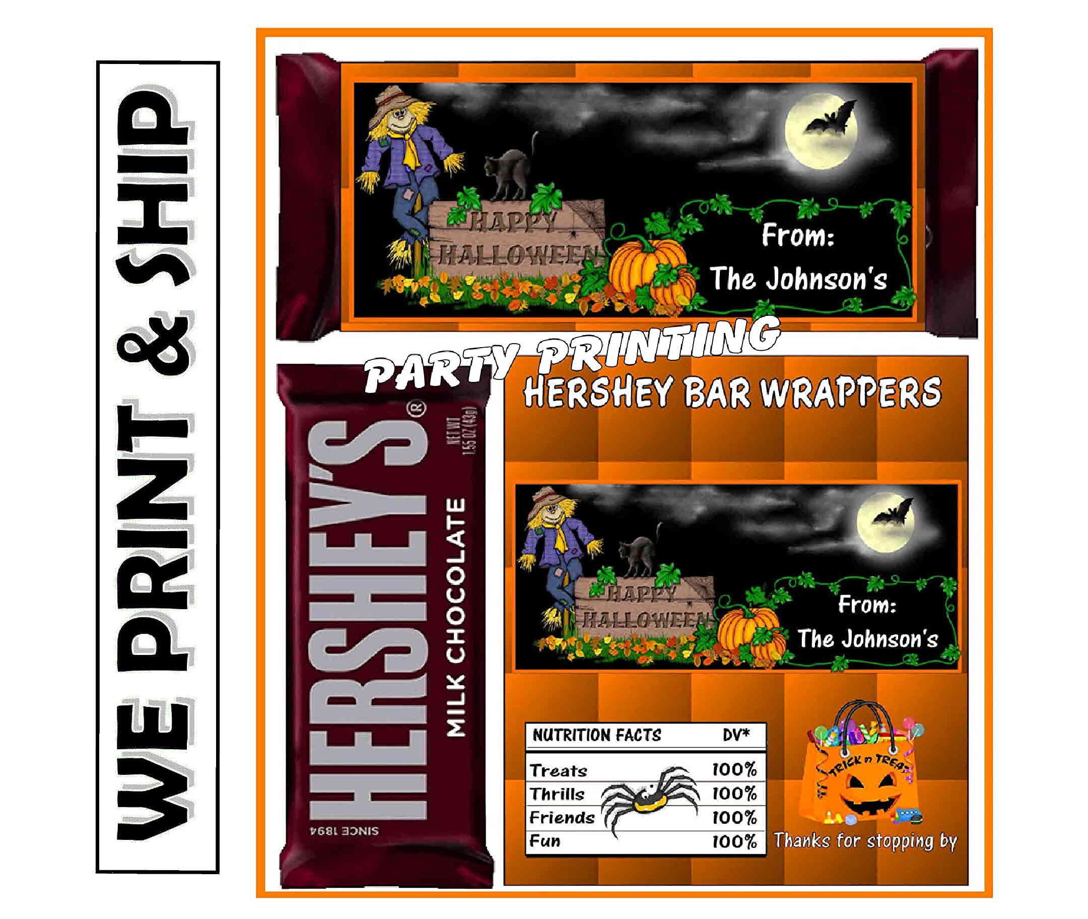 HALLOWEEN PARTY Favors Hershey Chocolate Candy Bar Wrappers Etsy