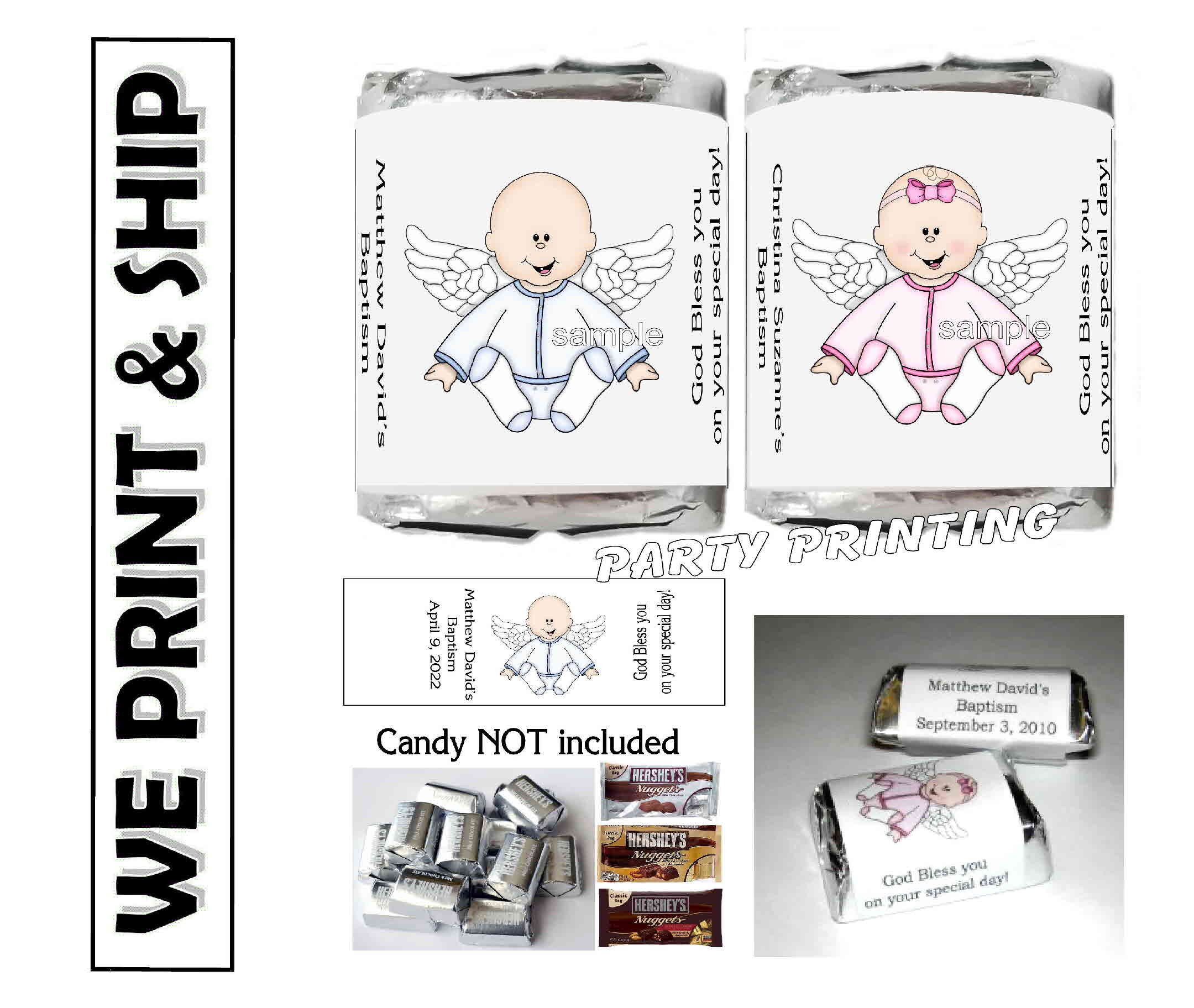 BAPTISM CHRISTENING PARTY Favors Candy Wrapper Labels Hersheys Etsy