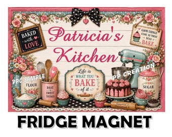 Baker's Kitchen Personalized Fridge MAGNET 5.25 x 3.5 inches