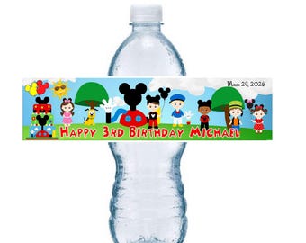 MICKEY MOUSE CLUBHOUSE Birthday Party Water Bottle Labels Design Digital Download