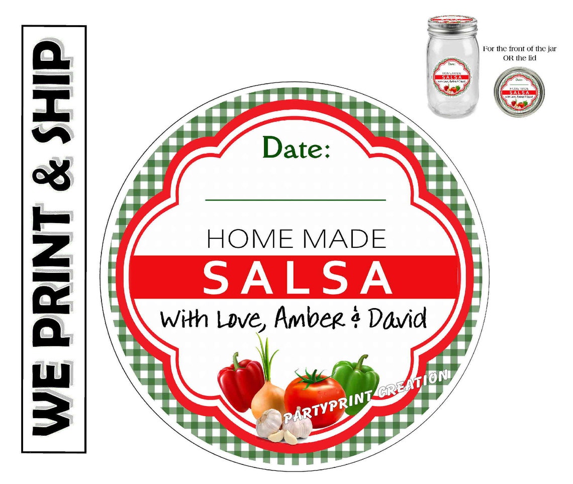 Personalized SALSA CANNING Labels for Mason Jars Ball Jars - Etsy