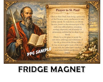 Oración de San Pablo Apóstol Imán Regalo Católico 5,25 x 3,5 pulgadas
