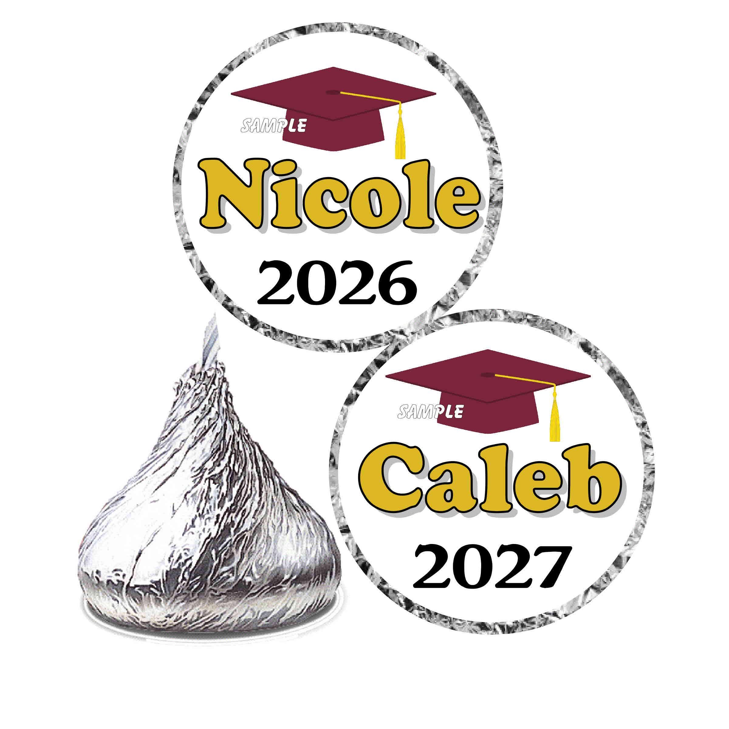 NAVY AND GOLD Graduation Party Favors Candy Chocolate Kiss