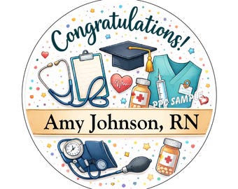 Personalized NURSE GRADUATION party favors Labels tags for your party favors