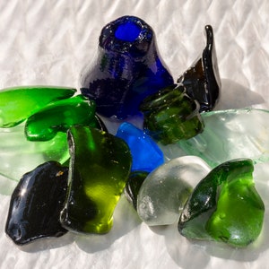 Tumbled Beach Sea Glass Pieces for Aquarium, mosaic, Crafts, Decor, Vase Filler diferent colors and sizes