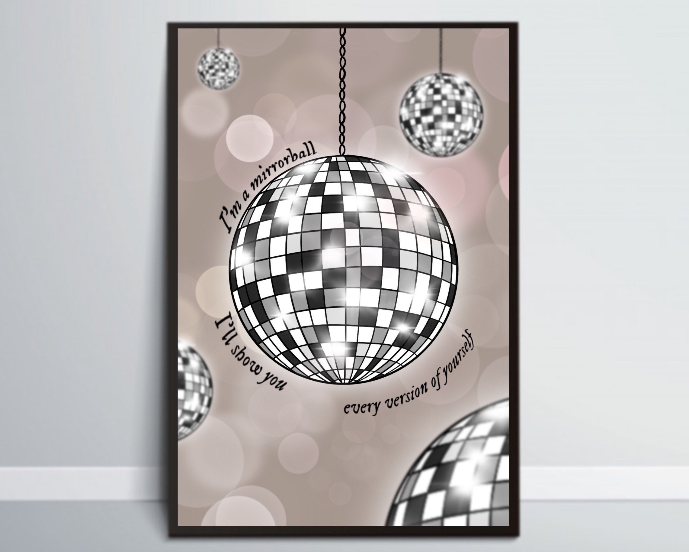 Taylor Swift Mirrorball Folklore Poster Singer Print Wall Art Etsy UK