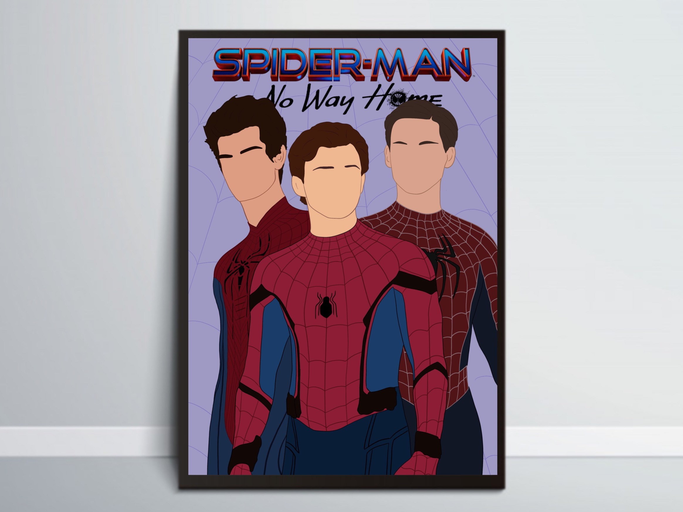 Spiderman peter parker tom holland marvel avengers mcu poster print no way home andrew Garfield tobey maguire zendaya print A4 A5 A3