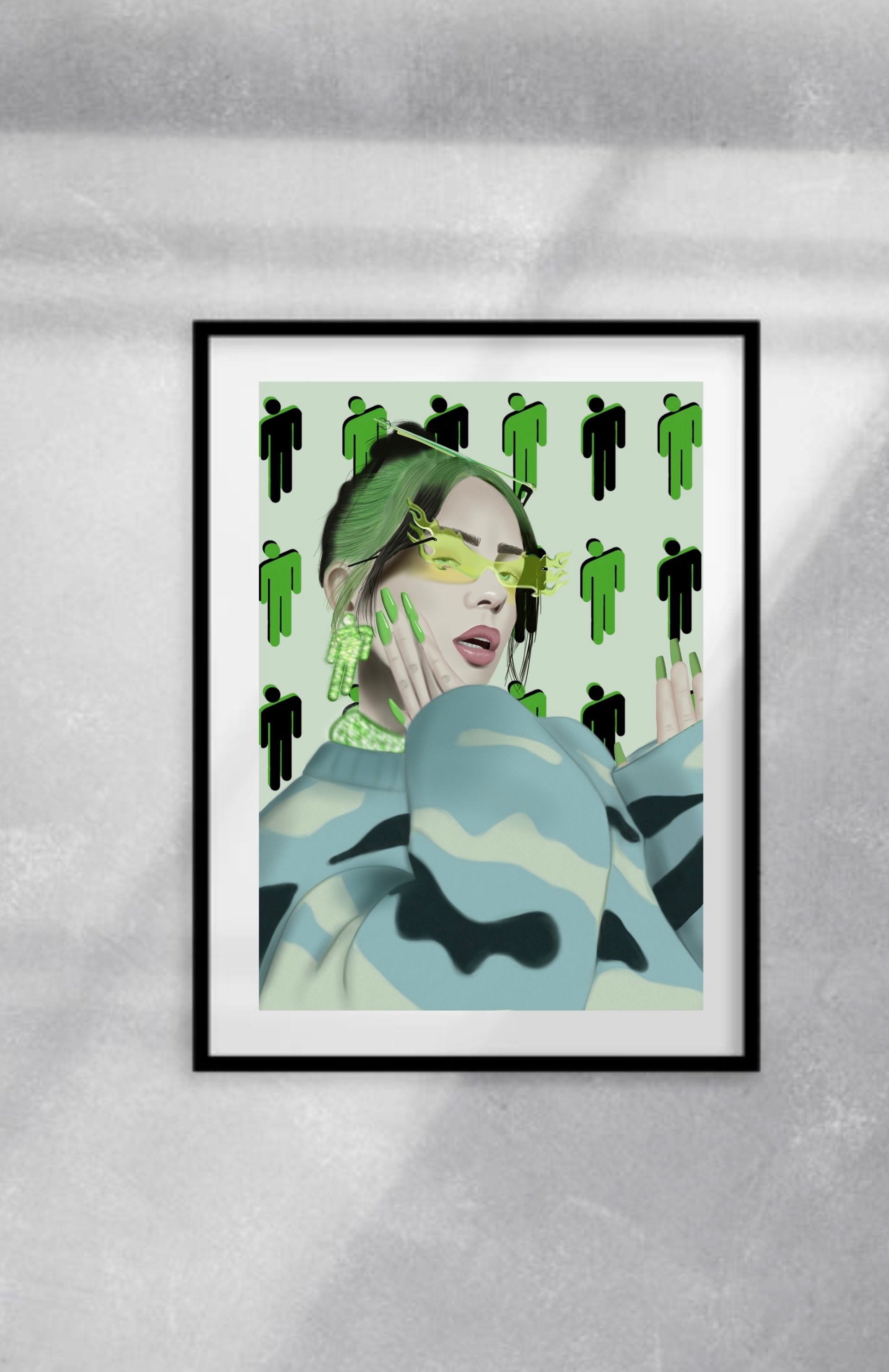 新品L】 Tefuny／GREEN BILLIE EILISH POSTER 新品L】 Tefuny／GREEN