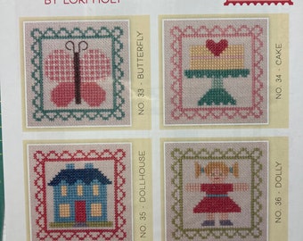 Jeu de cartes au point de croix compté Spring Images I par Lori Holt, 4 images individuelles d'été dans 1 motif et bon pour les débutants