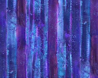 Vision nocturne au clair de lune à travers les arbres dans des tons bleus et violets spectaculaires DP25091-46 Northcott par Simon Haiduk dans un demi-mètre