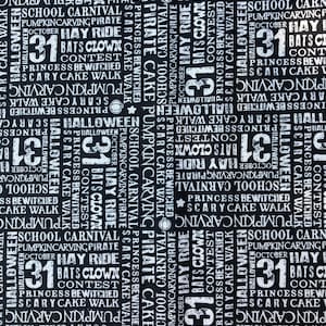 Halloween Words, Trick or Treat Words, Halloween Text, by Carta Bella for Penny Rose Fabrics, Order in 1/2 yd Increments, Continuous Cut