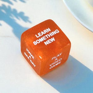 Custom Dice, Large 22mm Activity Dice: Personalized D6, Engrave on all 6 faces, Date Night