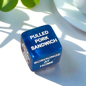 Custom Dice, Large 22mm Food Dice : Food Decision Dice, Engraved on all 6 faces, Foodie Gift