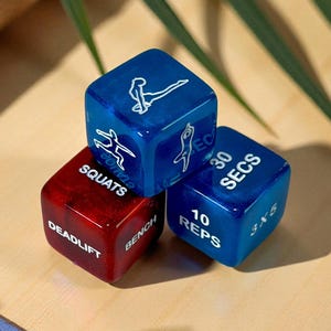 Custom Exercise Dice: Engrave on all 6 faces, Personalized Workout Gift