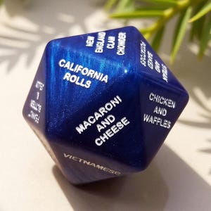 Custom Dice, Large 1.5" D20, Engrave on All 20 faces, Food Decision D20 Dice, Personalized Gift