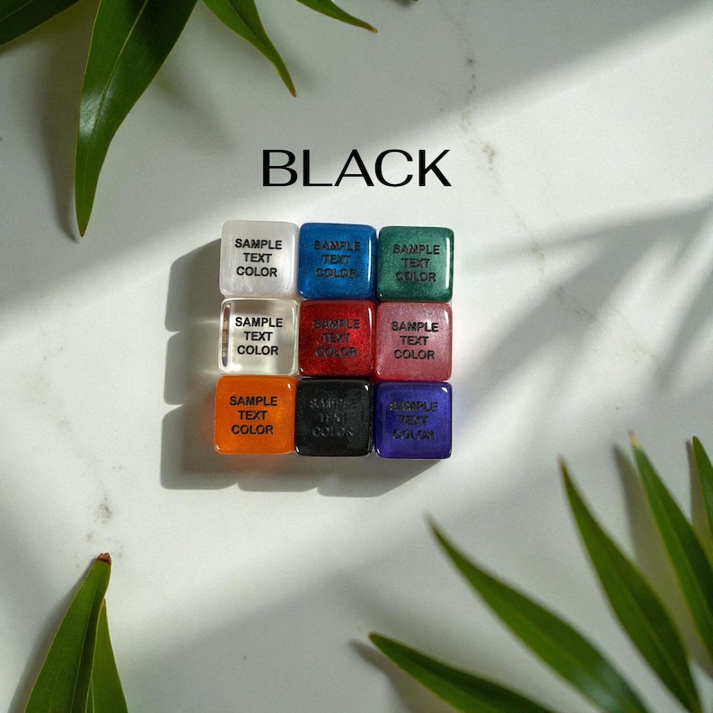 Custom Dice, Large 22mm Activity Dice: Personalized D6, Engrave on all 6 faces, Date Night Classic Black
