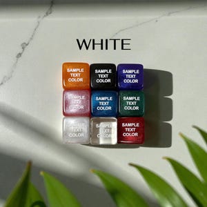Custom Dice, Large 22mm Activity Dice: Personalized D6, Engrave on all 6 faces, Date Night Classic White
