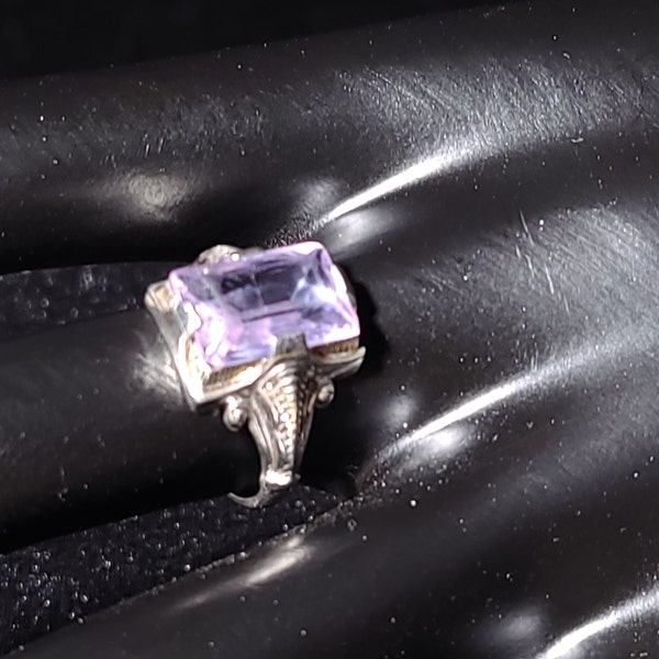 Art Deco Lilac French Paste Amethyst Ring