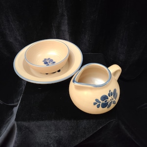 Early Pfaltzgraff Folk Art Pottery “Breakfast In Bed” Set (c. 1970)