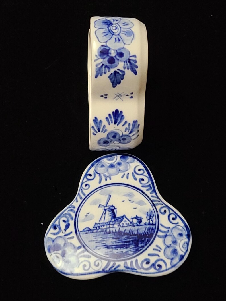 Vintage Dutch Delft Windmill Motif Trinket Box (c.1963) - Etsy