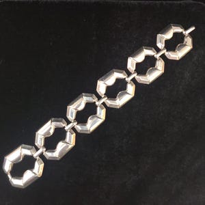Modernist Machine Age Geometric Sterling Silver Bracelet, Pre-Taxco Era (c. 1930s)