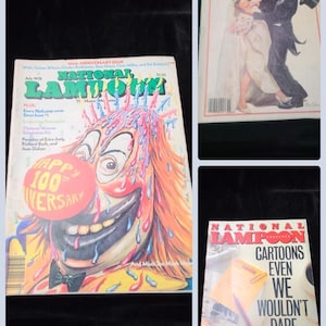 3 Vintage National Lampoon Zeitschriften (c 1970-80er Jahre)