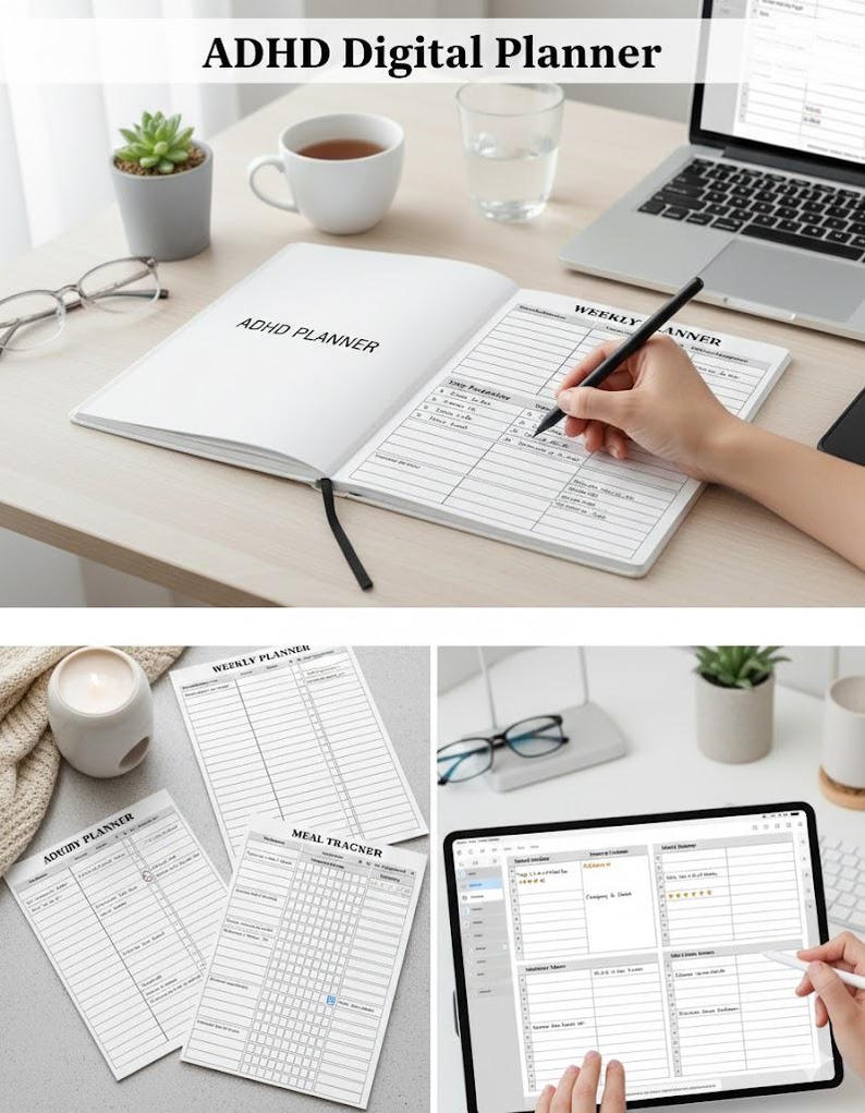 ADHD Digital Planner – Daily, Weekly, Monthly Organizer (PDF Download ...