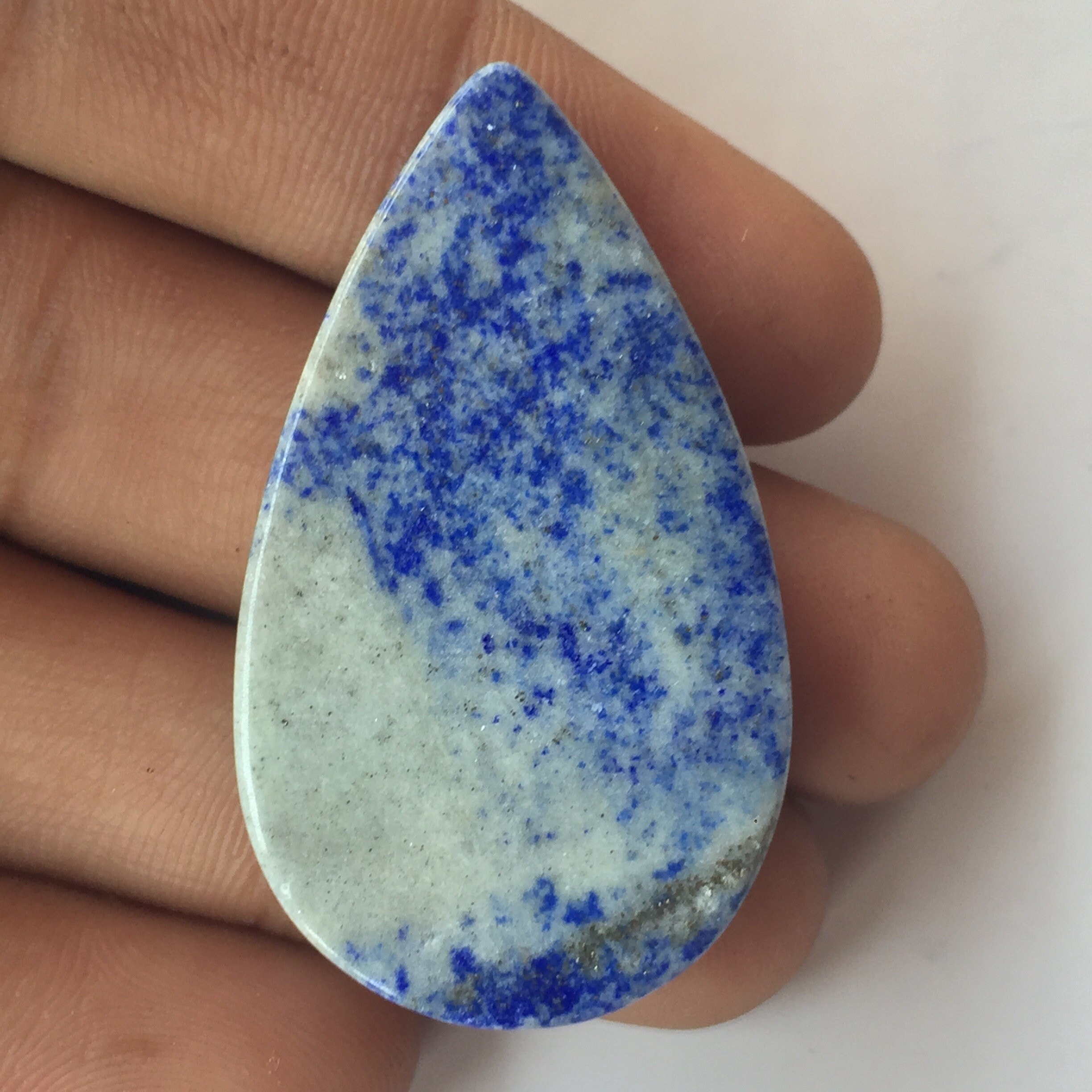 Blue Lapis Lazuli Loose Gemstone 33.90 Cts Pear Shape Best For Silver Amazing Top Quality Blue Lapis Lazuli Cabochon Wire Wrap Jewelry