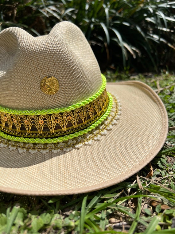 Colombian Handmade Hat, Neon Touch Ref, Colorful Summer Hat  display picture 3