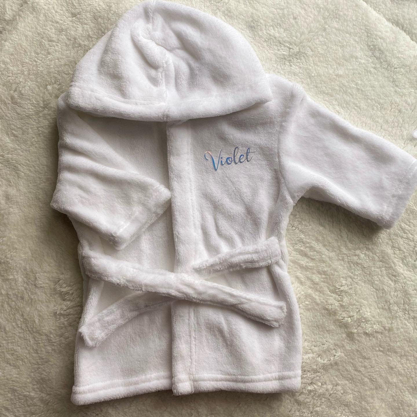 Personalised baby / kids super soft white dressing gown ages Etsy