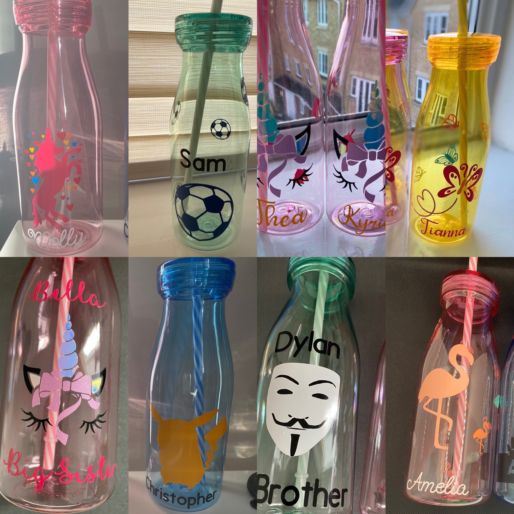 Personalised 500ml reusable milkshake drink cup with straw Etsy