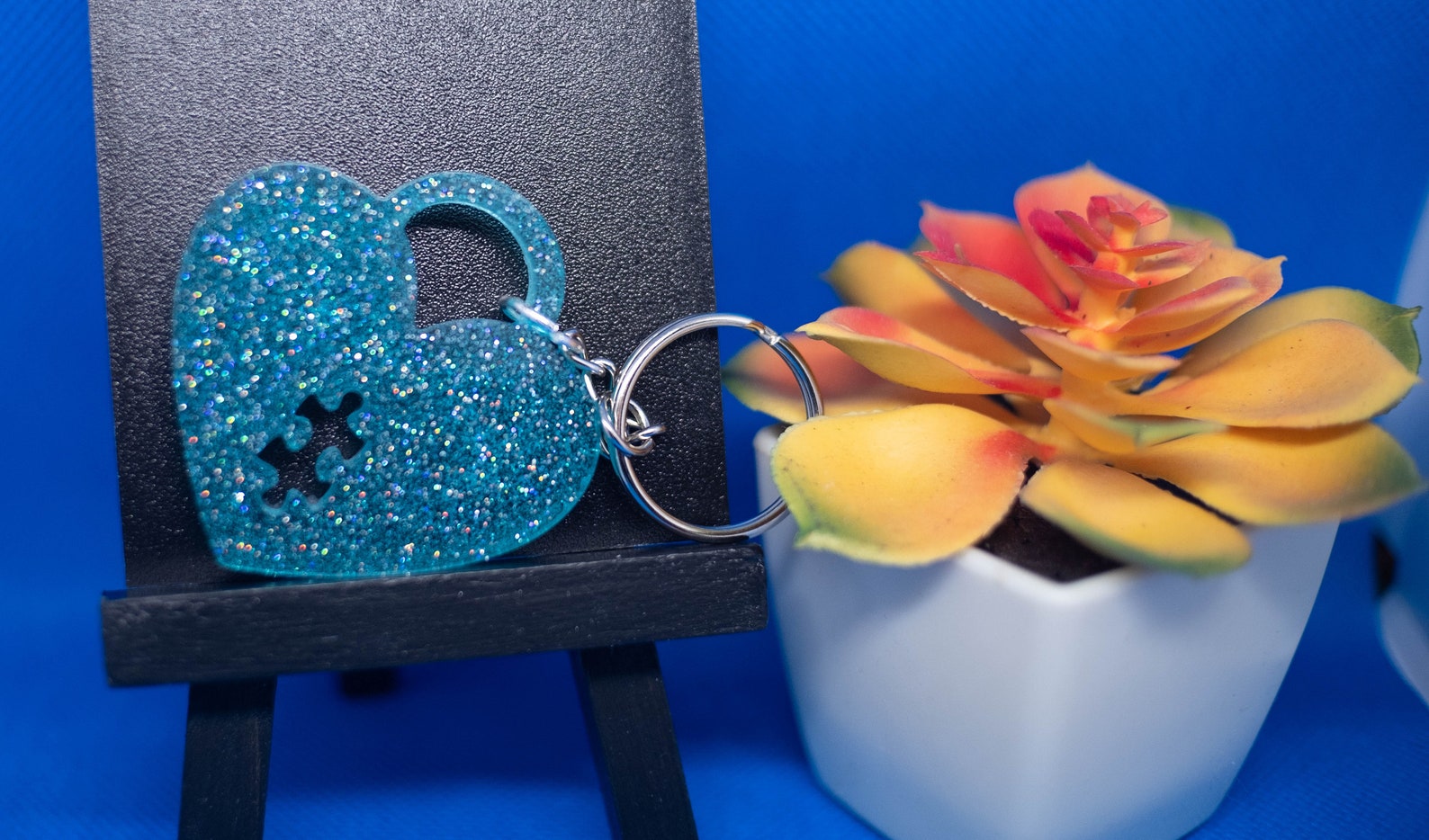Puzzle Piece & Heart Keychain Set Etsy