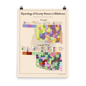 Oklahoma USA länsnamnets etymologi affisch