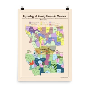 Montana USA County Name Etymology Map