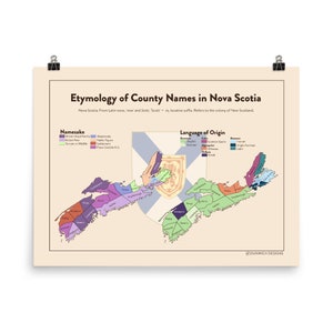 Nova Scotia CAN County Name Etymologie Poster