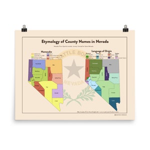 Nevada USA County Name Etymology Karte anzeigen