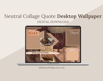 Desktop Wallpaper Organizer per studenti e professionisti. Estetica neutra. Alta risoluzione per Mac e Windows. Download istantaneo!
