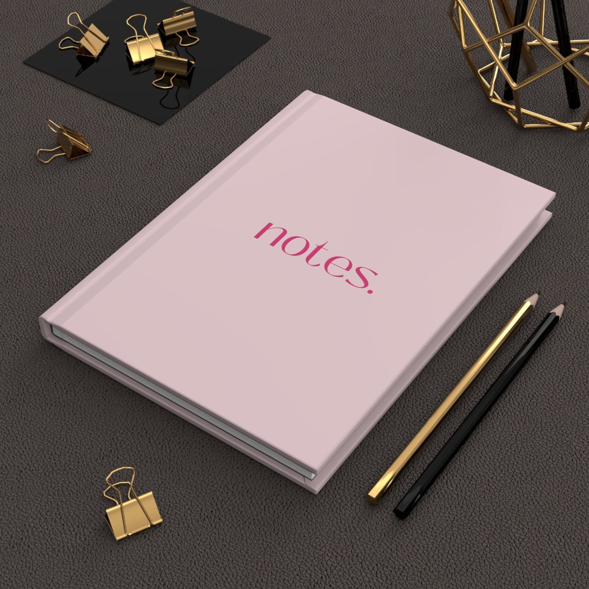 Hardcover Ruled Journal - Pastel Pink Notebook - Lined