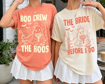 Halloween Bachelorette Shirts, Ghost Boo Crew Matching Shirts, Spooky Bach Party Comfort Colors Tee, The Bride Halloween Bach Party Shirt