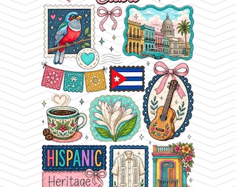 CUBA Hispanic Heritage Month PNG / SVG Design. (Digital Dowland)