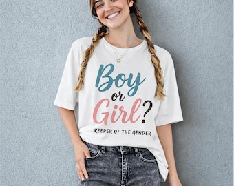 Keeper of the Gender Shirt, Gender Reveal Party Shirts,Boy Or Girl shirt, Announcement Shirts,Gender Reveal Idea,Family Gender reveal outfit