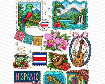 Costa Rica - Hispanic Heritage Month PNG / SVG Design. (Digital Dowland)