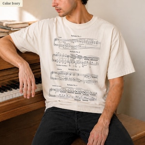 Chopin Musical Notes Shirt, Classical Music Comfort Colors Tee, Vintage Chopin Inspired Shirt, Poetry Without Words