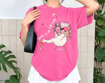 Goose Breast Cancer Shirt, Pink Warriors T-Shirt, Breast Cancer Awareness Shirt, Breast Cancer Matching Apparel, Breast Cancer support Gift