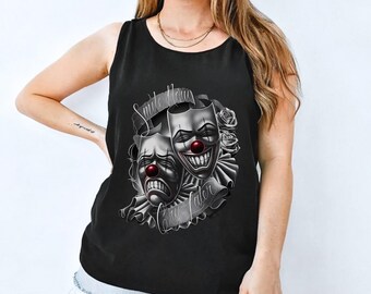 Smile Now Cry Later Unisex Comfort Colors Sport Tank Top, Sport Vintage Tank Top, Unisex Streetwear Top, Gothic Graphic Tee,Chicano Tank Top