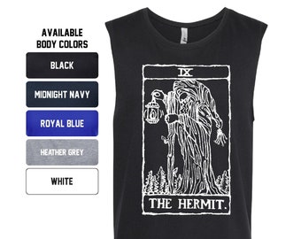 The Hermit Tarot Muscle Tee | Witchy Quarantine Social Distance Introvert Occult Sleeveless T-Shirt Goth Gothic Emo Edgy Clothing Gifts