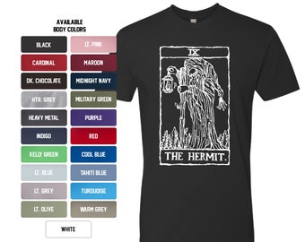 The Hermit Tarot T-Shirt | Witchy Occult Emo Goth Gothic Quarantine Alternative Edgy Clothing Introvert Introverted Short Sleeve Gifts Gift